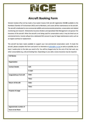 Aircraft Booking Form