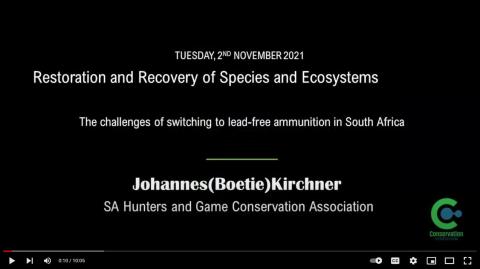 Talk: Johannes Kirchner - The challenges of switching to lead-free ammunition in RSA